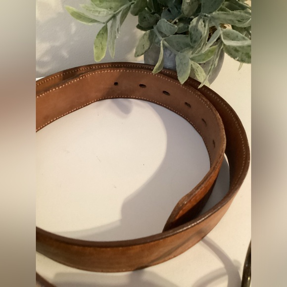Tony Lama Leather Belt - Tan Brown Made in USA - Picture 7 of 9